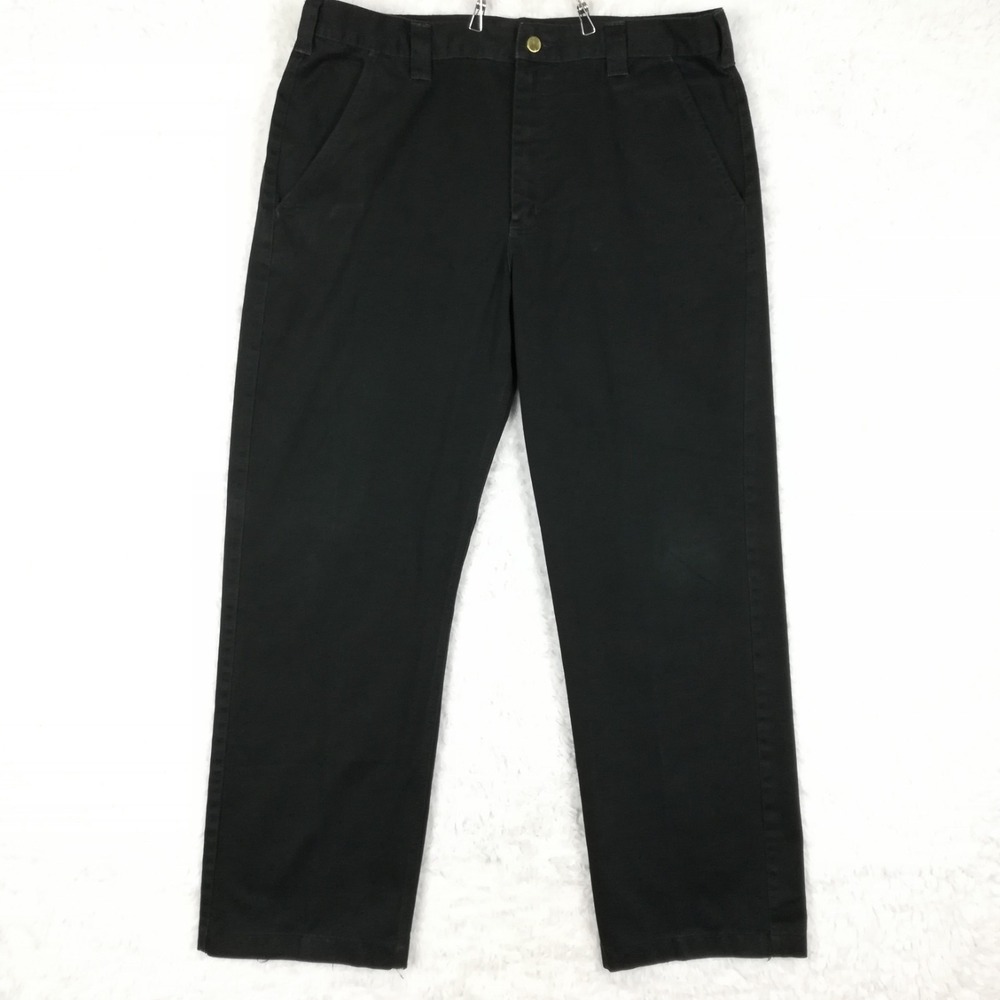 Carhartt Mens Pants Chino Work Utility Black Plain Front 38x30